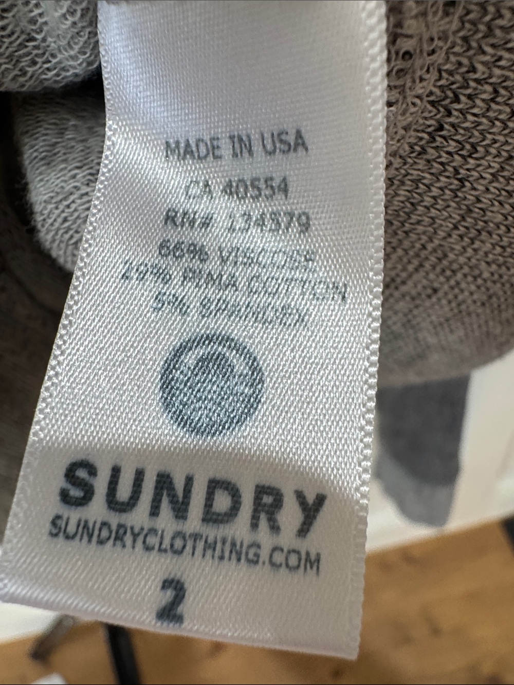 #668 SUNDRY Grey 'OBSESSED' Pullover Sweatshirt - Picture 6 of 7
